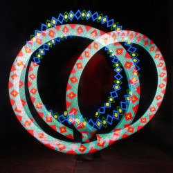Cariocas Led LUMIN ART - PIXEL POI - Dibujo rombos rojos
