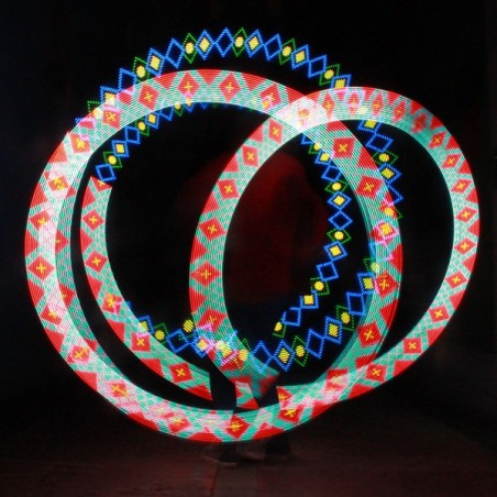 Cariocas Led LUMIN ART - PIXEL POI - Dibujo rombos rojos