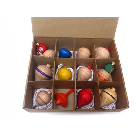 Pack 12 Trompos Peonzas Madera - Can Cels - 1